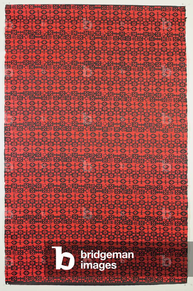 Hand stencil-dyed paper, mid 20th century (paper)