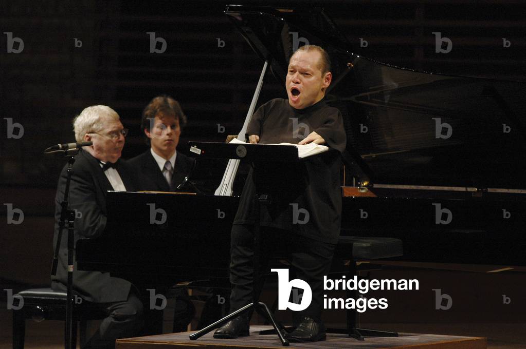 Thomas Quasthoff  - portrait of the German bass baritone singing, accompanied by Graham Johnson on piano, at the Lucerne Festival, Switzerland, Summer 2005