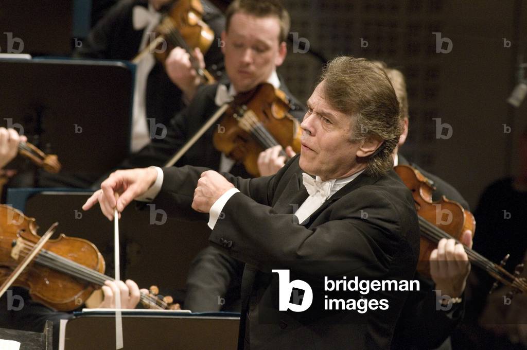 Mariss Jansons Latvian conductor, conducting Bavarian Radio Symphony Orchestra and Choir at Lucerne Easter Festival, Lucerne, Switzerland