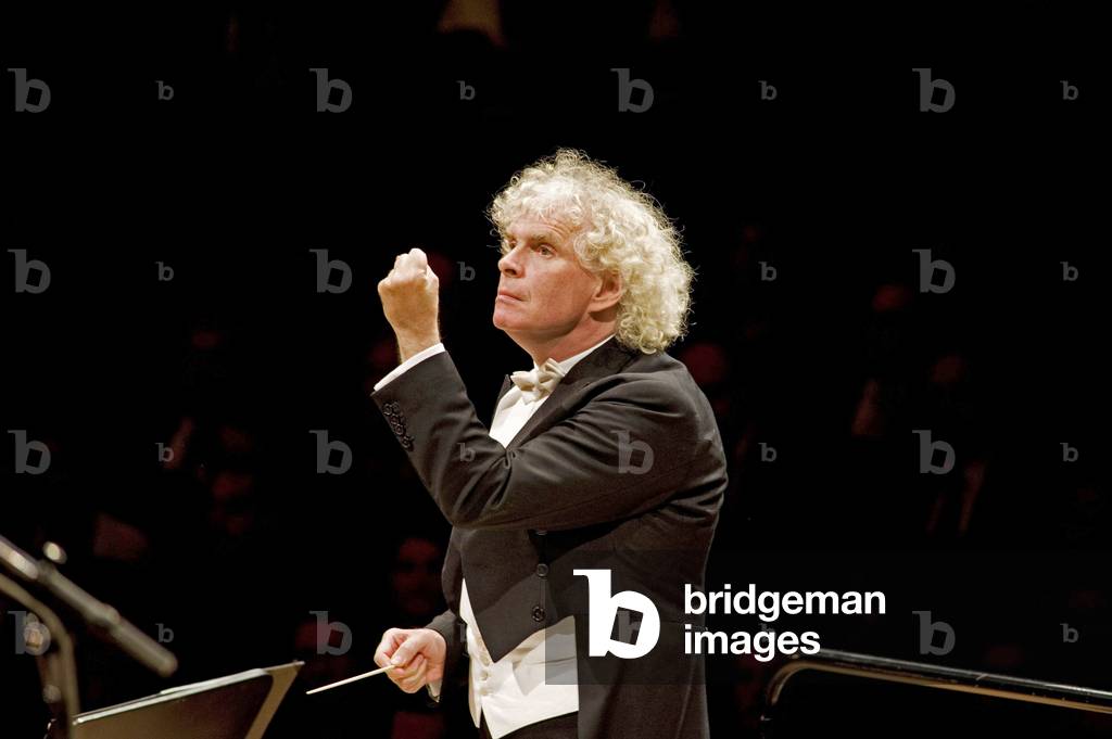 Simon Rattle conducting the Berlin Philharmonic Orchestra at Lucerne Festival