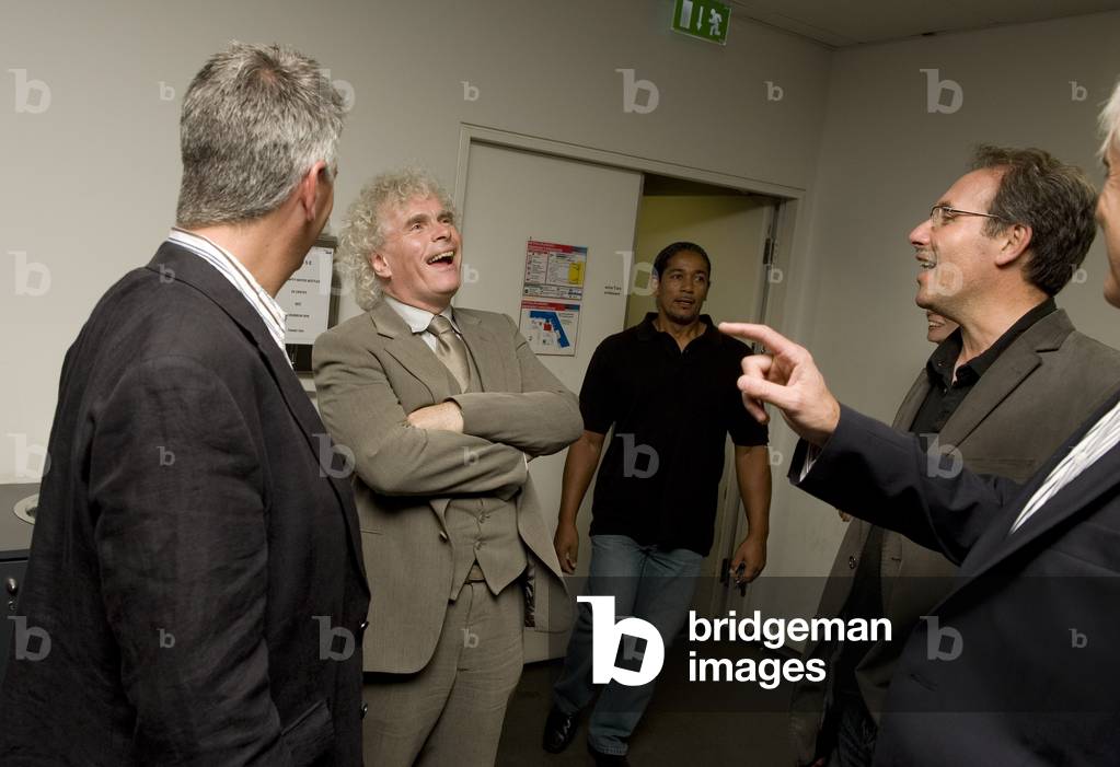 Sir Simon Rattle English conductor, backstage at Lucerne Festival, Switzerland, 31 August 2009
