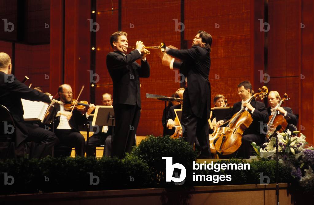 Hakan Hardenberger performing on trumpet with the Stockholm Chamber Orchestra under Joseph Swensen, 1997