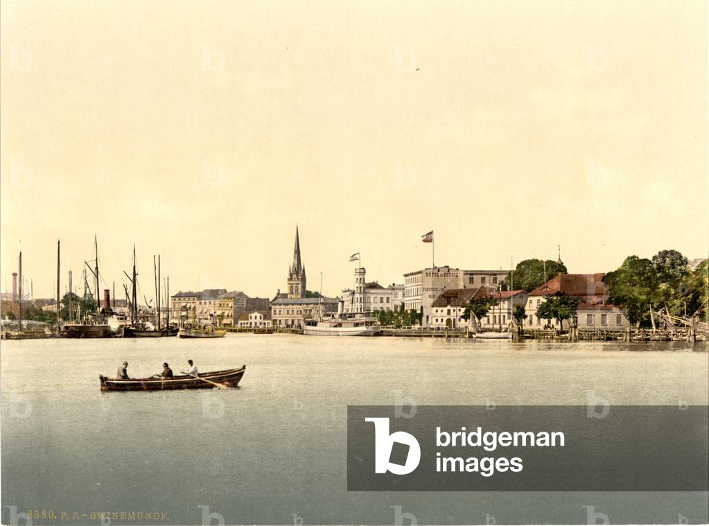 From new lighthouse, Swinemünde, Pomerania, Germany, c.1900 (colour litho)