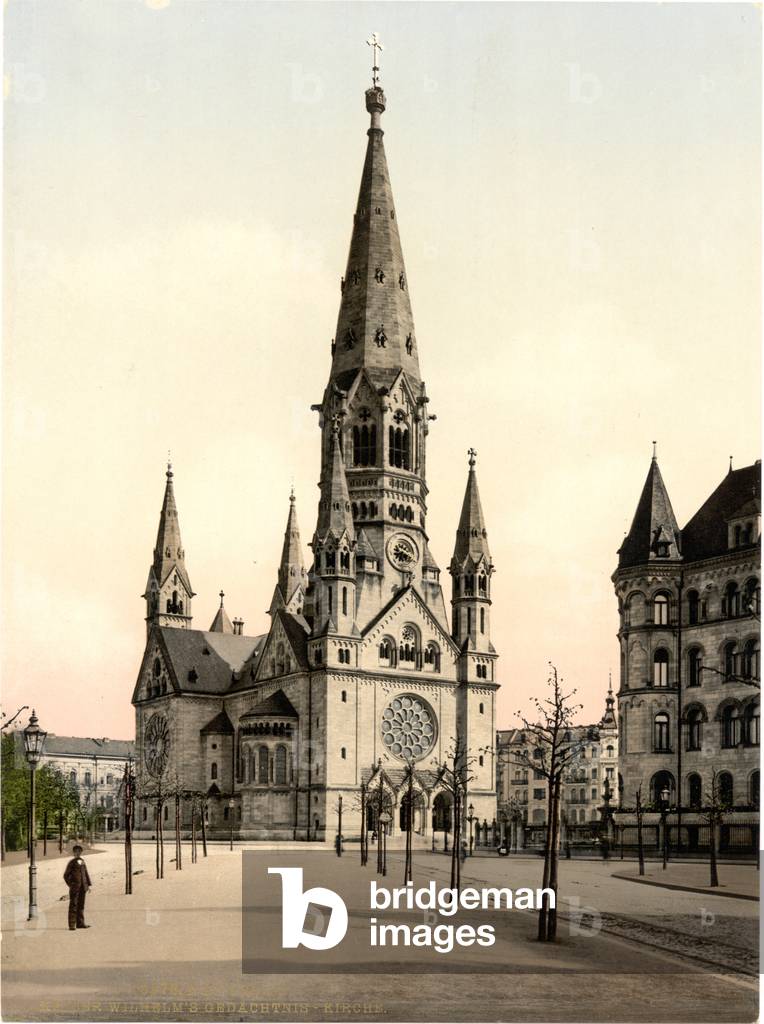 Kaiser Wilhelm Memorial Church, Berlin, Germany, c.1900 (colour litho)
