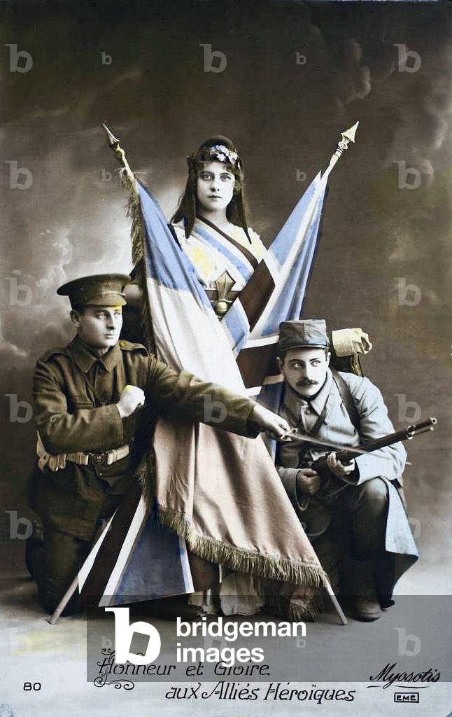 Honour and Glory to the Heroic Allies, 1915 (colour litho)