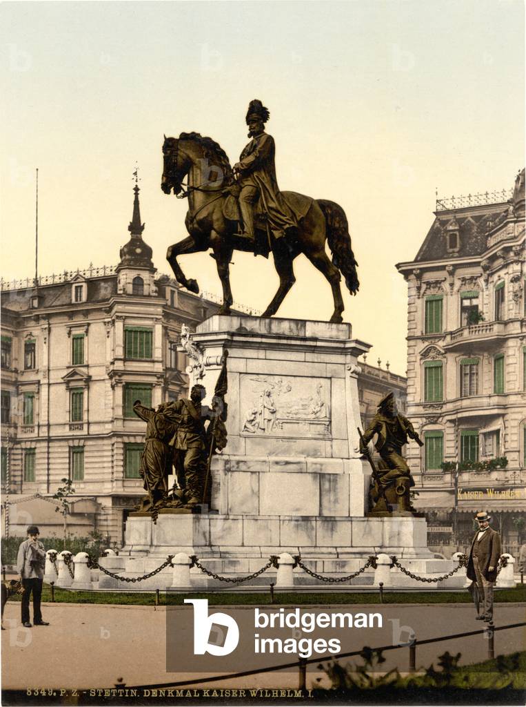 Kaiser Wilhelm Monument, Stettin, Germany, c.1900 (colour litho)