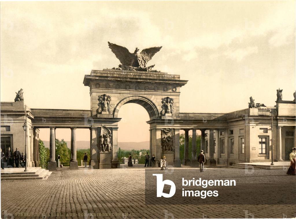 Krieger Monument, Thor Cassel, Hesse-Nassau, Germany, c.1900 (colour litho)
