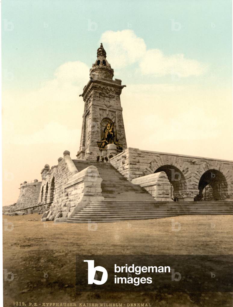 Kyffhauser and monument, Thuringia, Germany, c.1900 (colour litho)