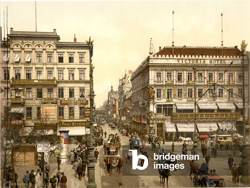 Victoria Hotel, Unter den Linden, Berlin, Germany, c.1900 (colour litho)