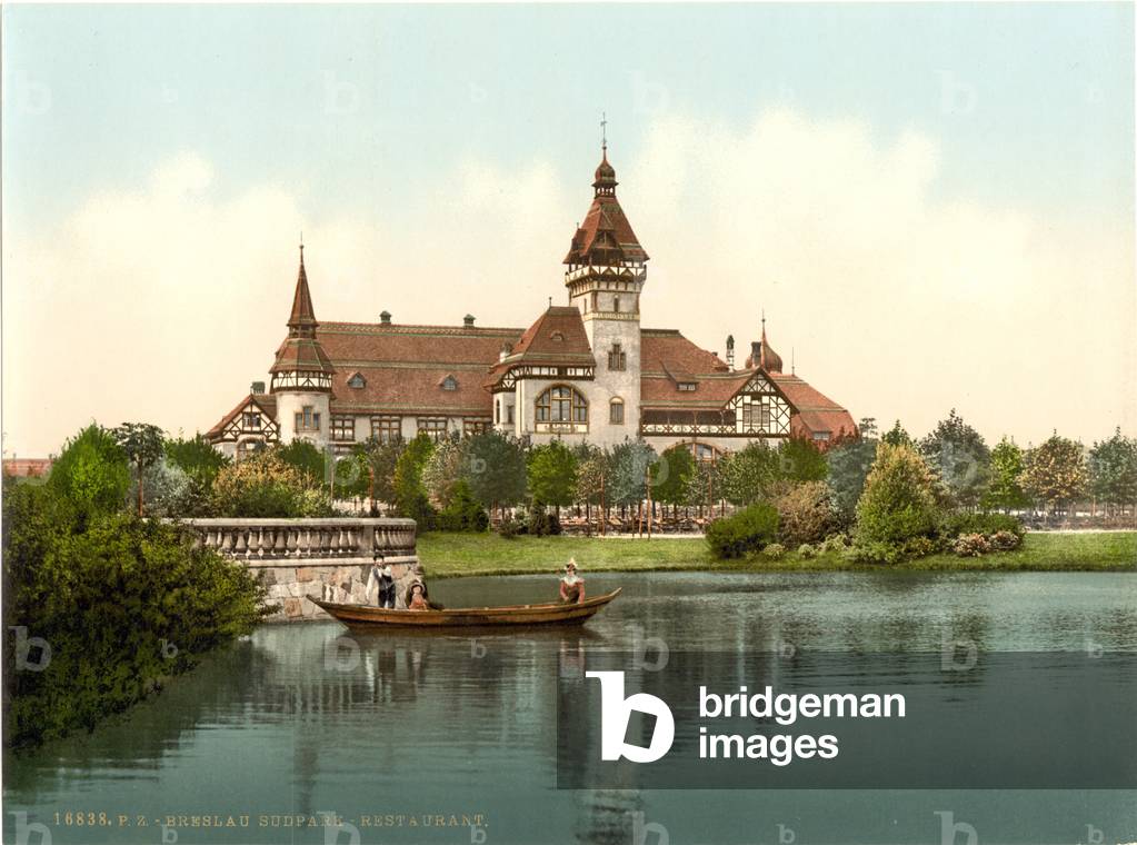 South Park Restaurant, Breslau, Silesia, Germany, c.1900 (colour litho)