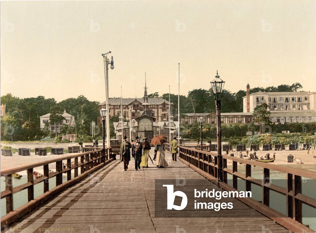 From the bridge, Heringsdorf, Germany, c.1900 (colour litho)
