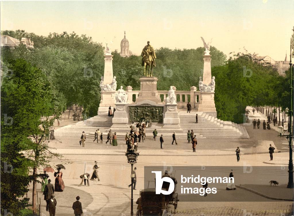 Kaiser Wilhelm Memorial, Breslau, Silesia, Germany, c.1900 (colour litho)
