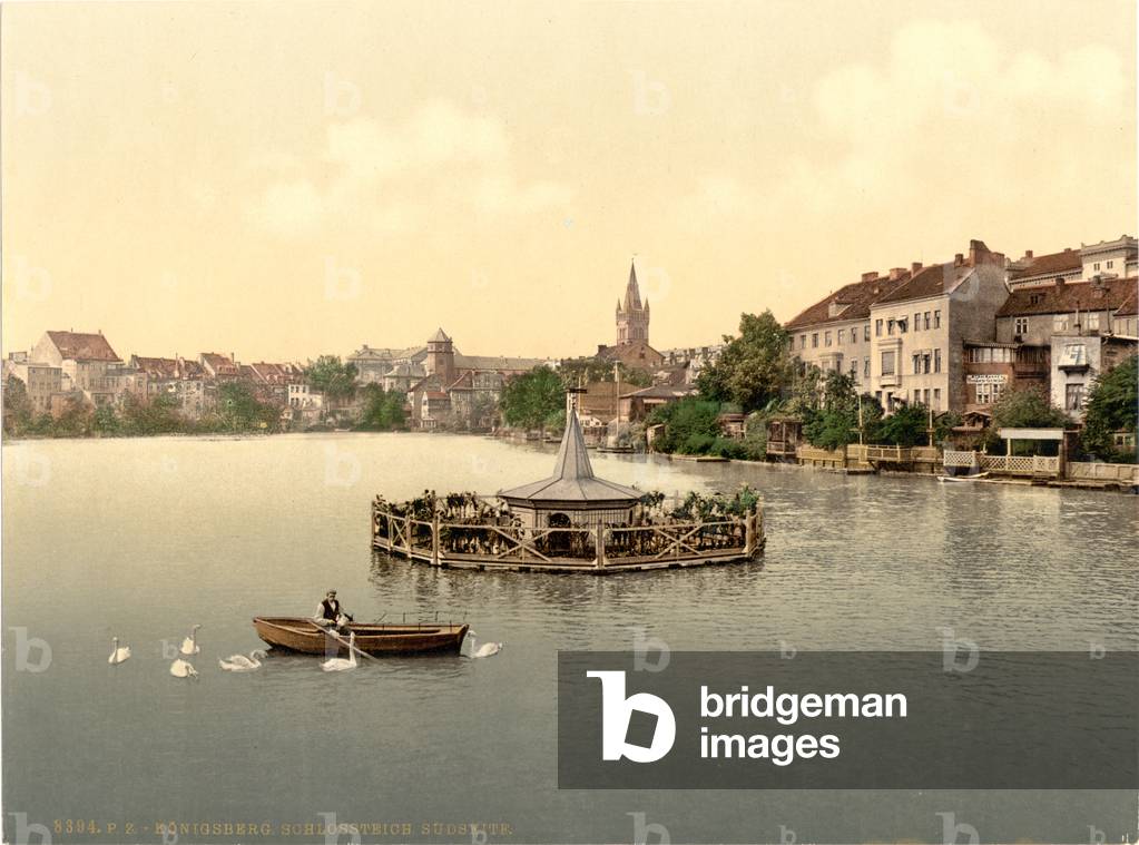 The lake, south side, Königsberg, East Prussia, Germany, c.1900 (colour litho)
