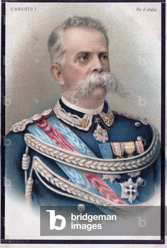 Umberto I, King of Italy, 1899 (colour litho)