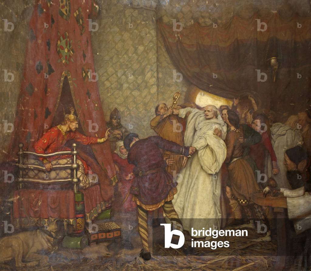 The King and the Monk, William Rufus and Anselm, 1909 (oil on canvas)