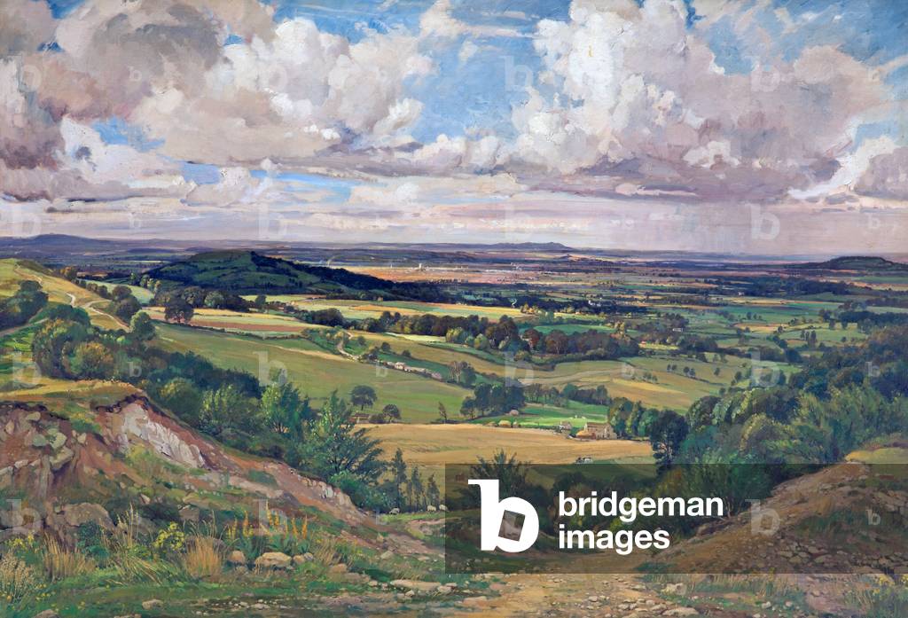 Gloucester from the Cotswolds, before 1946 (oil on canvas)