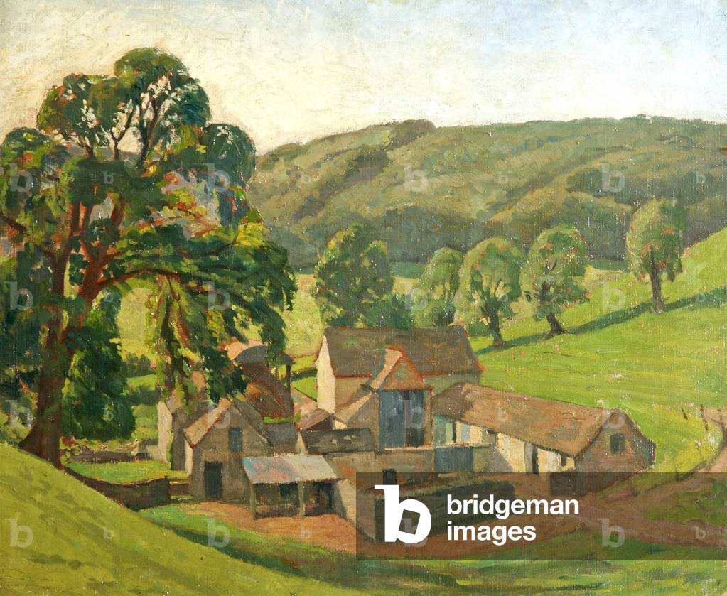 Farm at Uley, Gloucestershire, 1932 (oil on canvas)