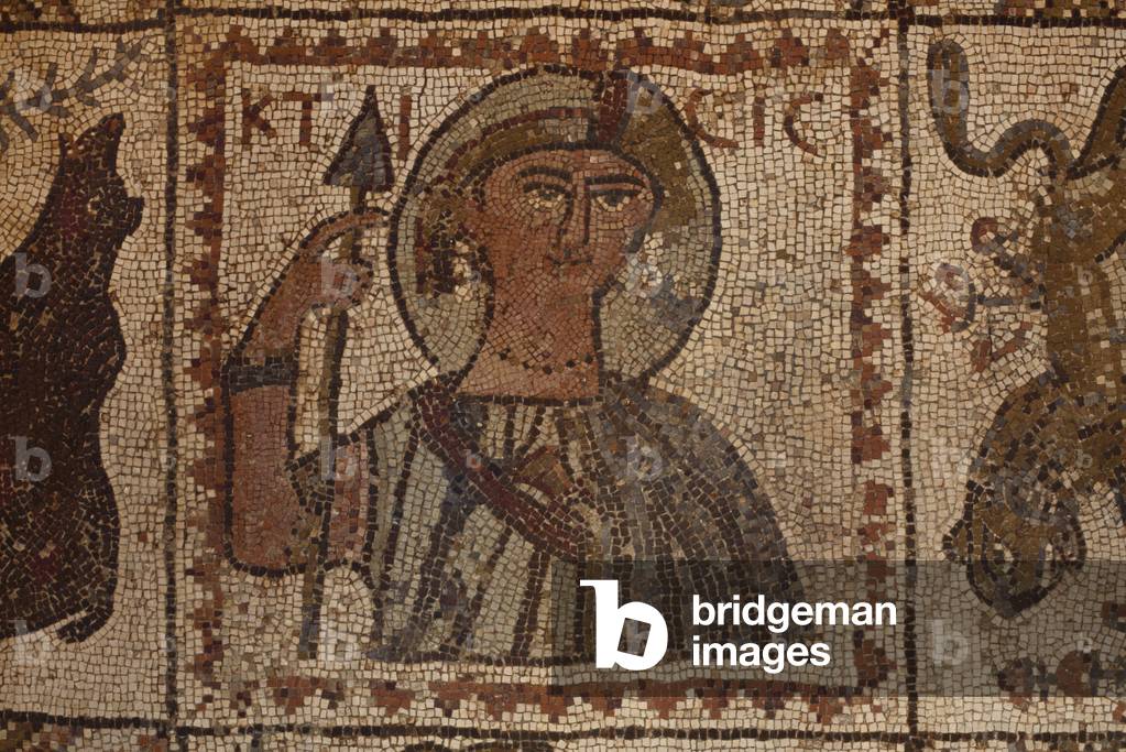 Immagine di Mosaico "Ritratto di un dignitario (mosaico)", 06th Secolo di Byzantine School, b/w