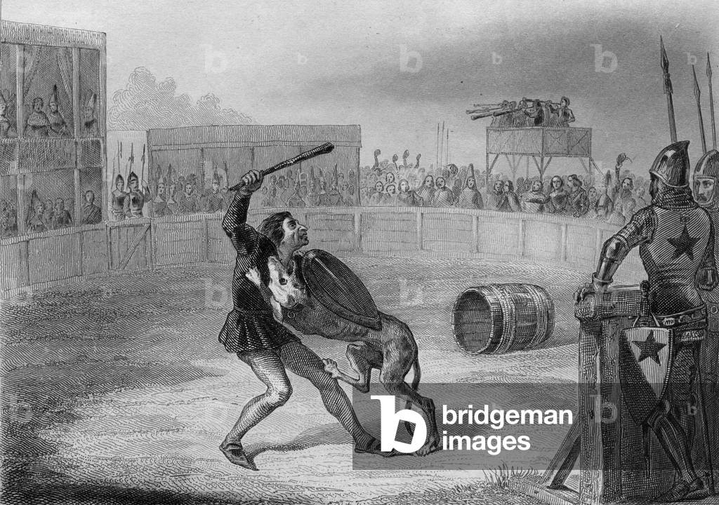 Dogfight, 19th century (engraving)