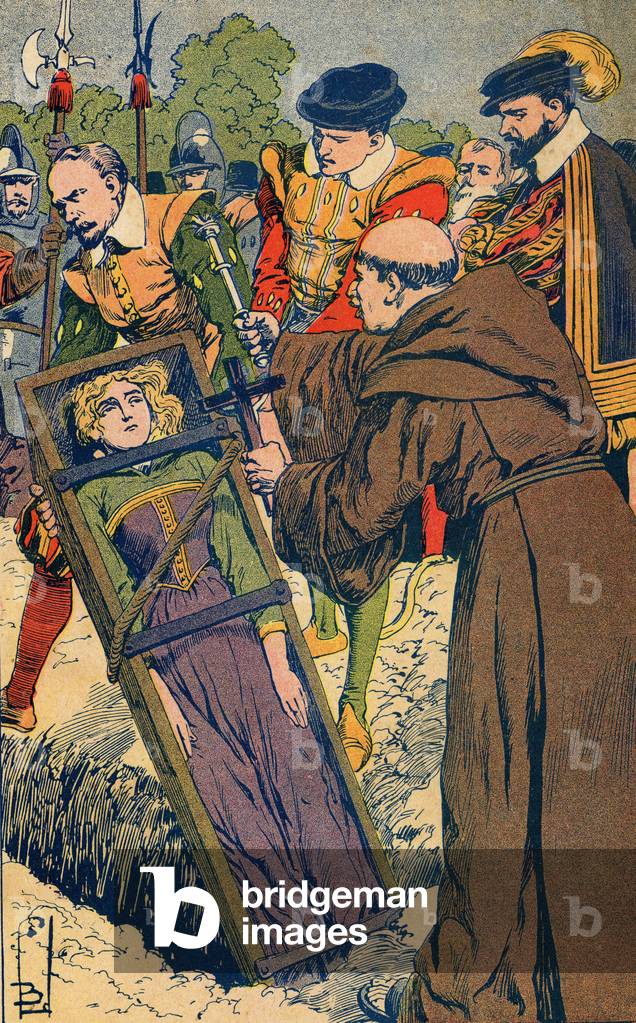 Les guerres de religion vers 1550 Femmes protestantes enterrees vives dans le nord Illustration de Louis Blomfeld pour L Histoire de France de Michelet Vers 1900