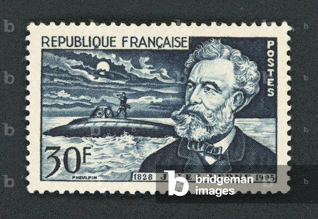 Jules Verne Timbre poste 1955