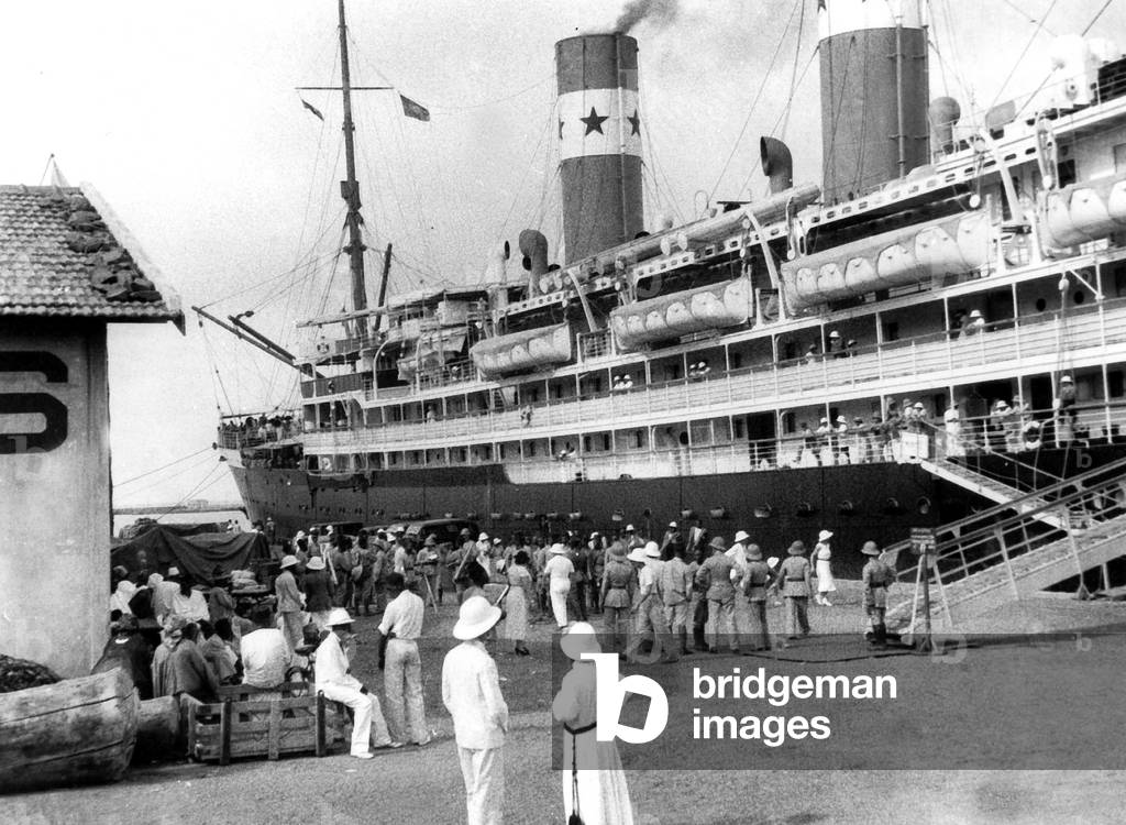 liner Asia in the harbour of Dakar, Senegal, 30's