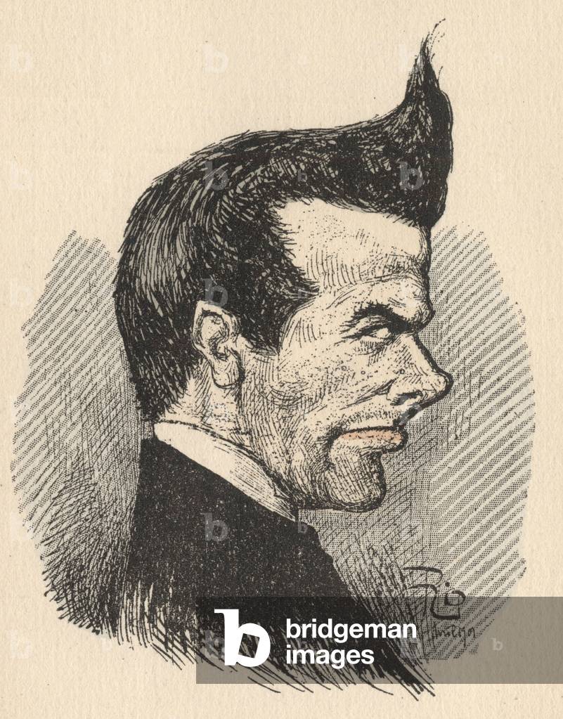 Caricature of French actor Felix Galipaux (1860-1931)