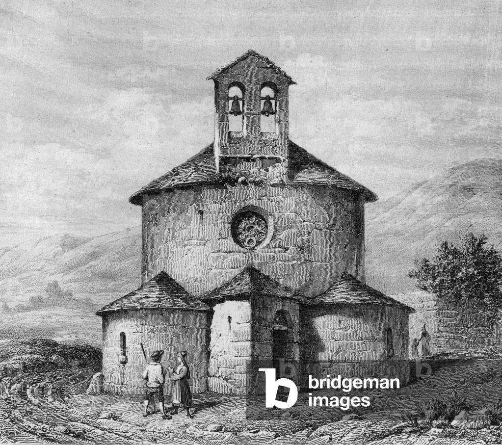 Planes church, 19th century (engraving)