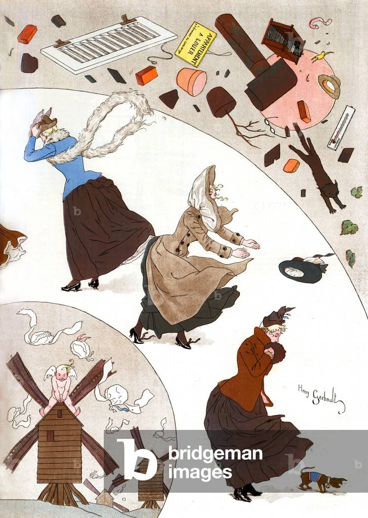 April showers, French illustration, 1889