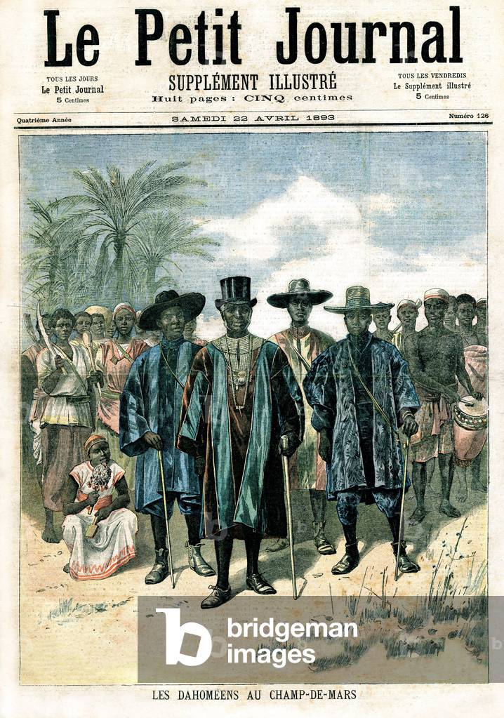 king Behanzin of Benin and the Dahomean in Paris, 1893 (print)