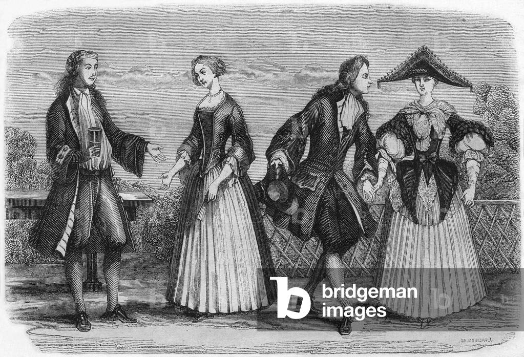 Fashion of 1709, 1847 (engraving)