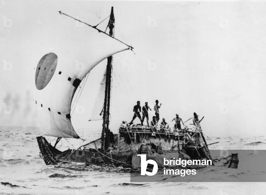 Thor Heyerdahl on board the Ra II, 1970