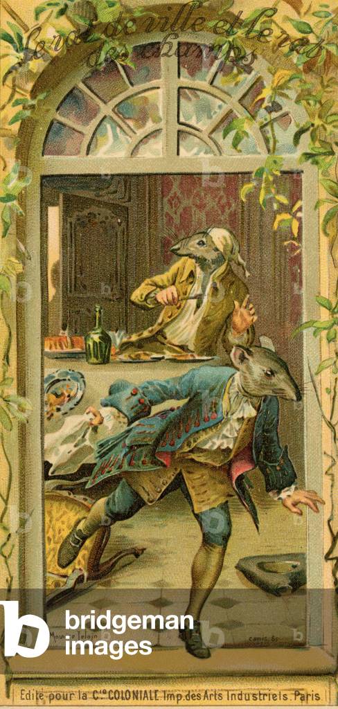 The town rat and the field rat Fable by Jean de Fontaine Illustration by Maurice Leloir Around 1900