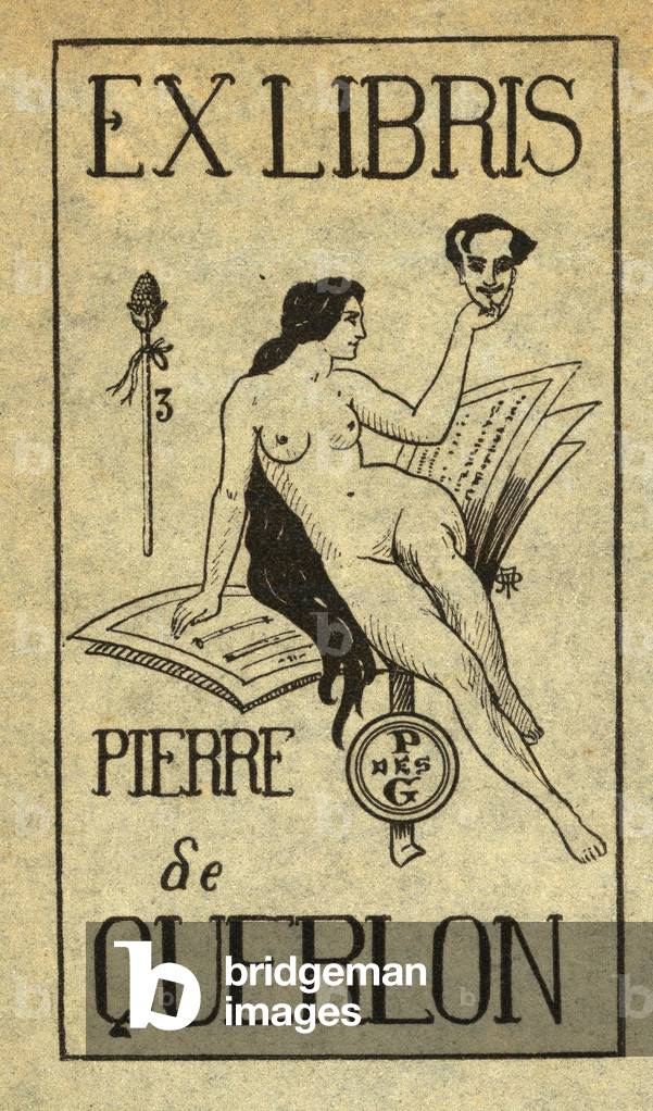 ex libris de Pierre de Querlon 1880 1904 French poet novelist and playwright collaborated in the magazine L Hemicycle L Ermitage Le Mercure de France