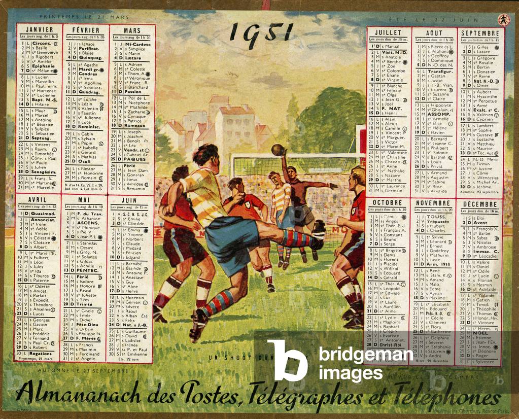 Almanac of PTT PTT telephones post -year post 1951 Editions Oberthur a Rennes