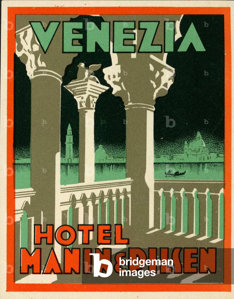 Luggage tag hotel Manin et Pilsen in Venice (poster)