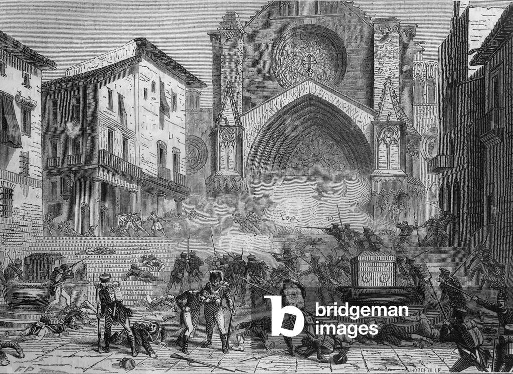 Capture of Tarragona, 19th century (engraving)