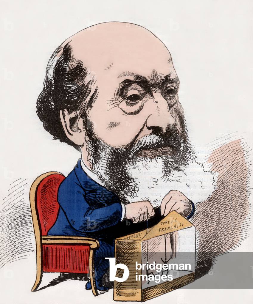 Emile Guillaume Victor Augier  French writer and playwright, cartoon by Emile Cohl  c. 1892-1894