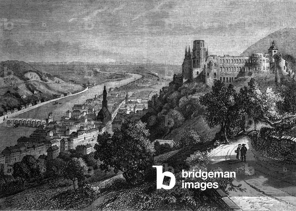 Heidelberg Castle, 19th century (engraving)