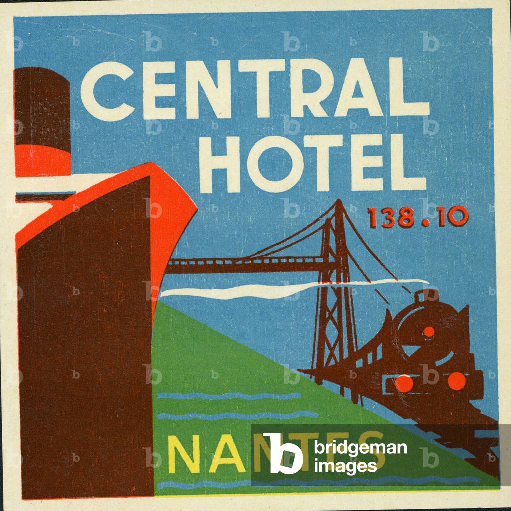 Etiquette de bagage Central Hotel a Nantes