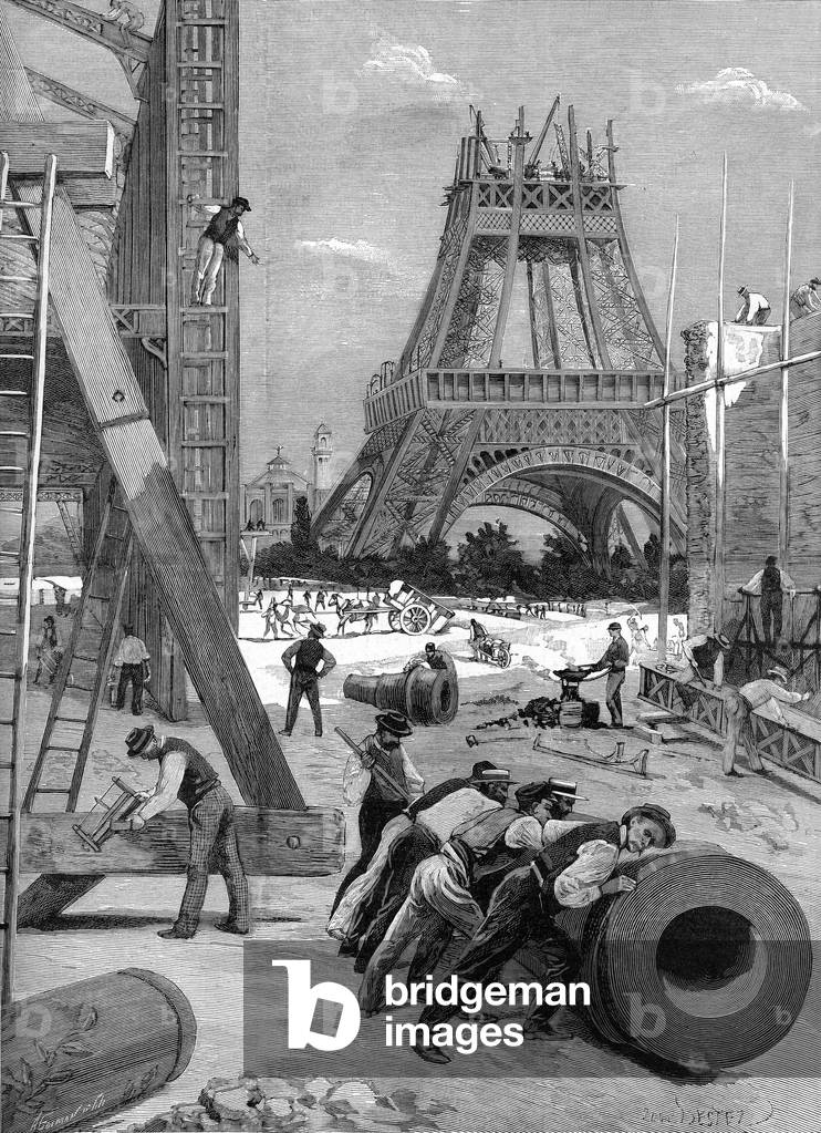 Current state (October 1888) of the works of the universal exhibition illustration from the book L'exposition de Paris (1889)