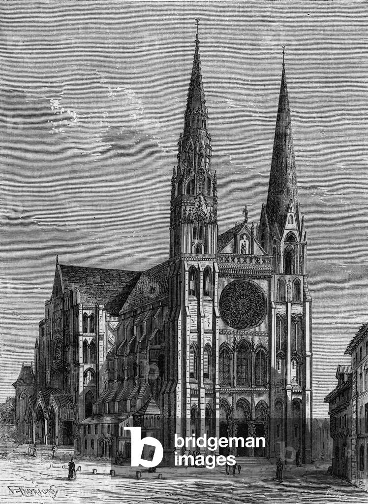 Chartres Cathedral, 19th century (engraving)