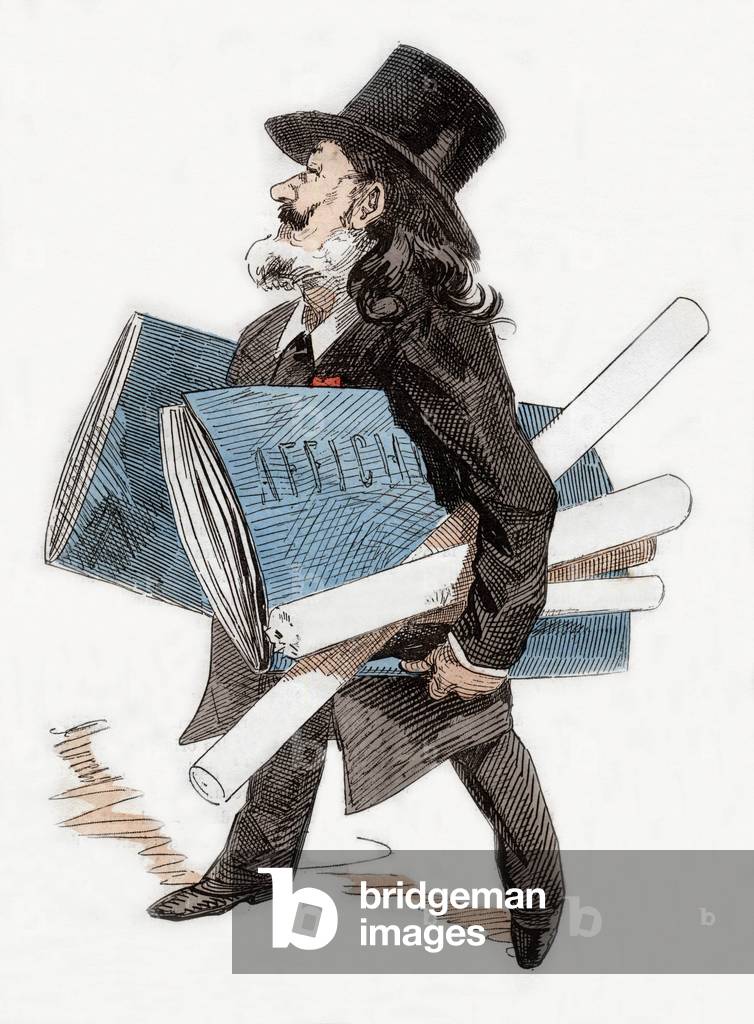 Ernest Maindron  French poster publisher, cartoon by Cheret c. 1892-1894