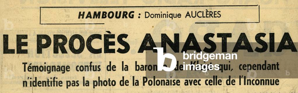 Anastasia Case Anderson Article published in Le Figaro, 24 May 1958