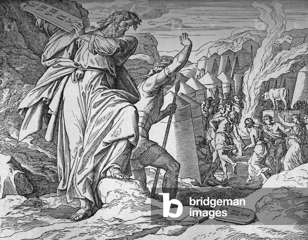 Moses and the Tables of the Law, 19th century (engraving)