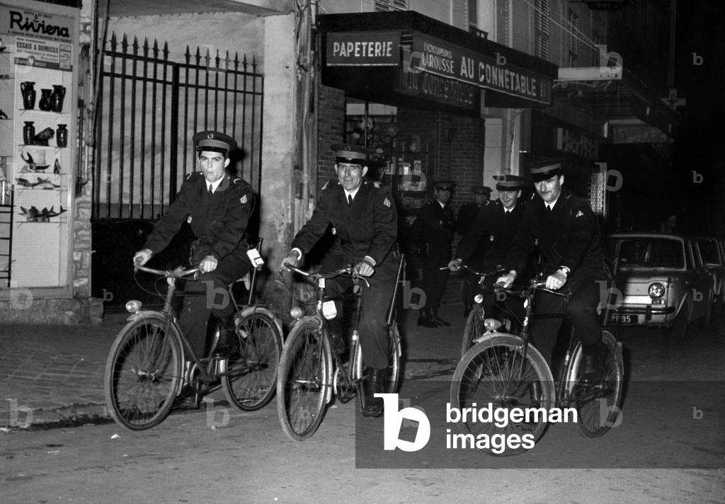 CRS Cycling Patrol near Paris, 1971 (photo)