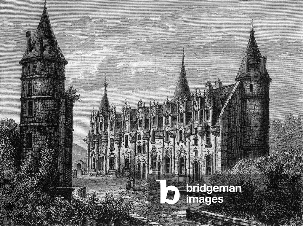 Josselin castle, 19th century (engraving)