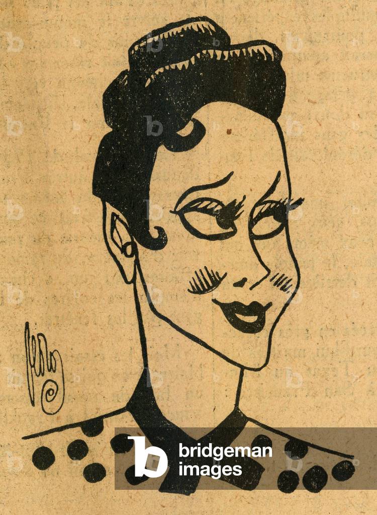 Arletty French actress 1898 1992 Drawing by Pedros appeared in the newspaper Gringoire in August 1939