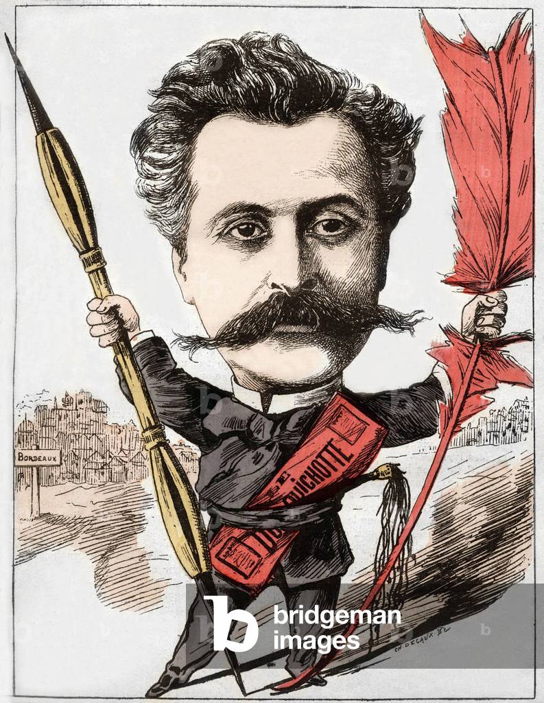 Charles Gilbert-Martin  French cartoonist, cartoon by Coll-Toc, c. 1892-1894