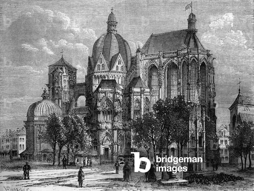 Basilica of Aachen, 19th century (engraving)